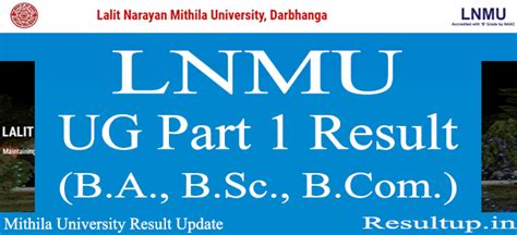 An Advertisement For The Lnmu Ug Part 1 Result Ba Bss B Com