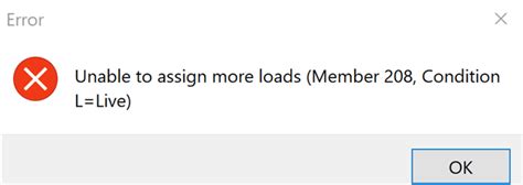 Ram Elements Assigning Loads Error Unable To Assign More Loads