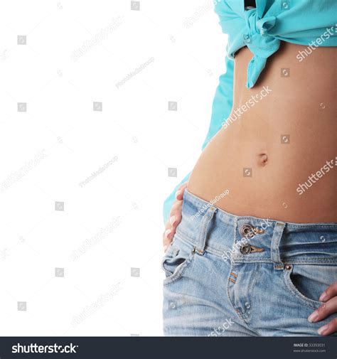 Sexy Fit Woman Jeans Naked Stomach Stock Photo 33393031 Shutterstock