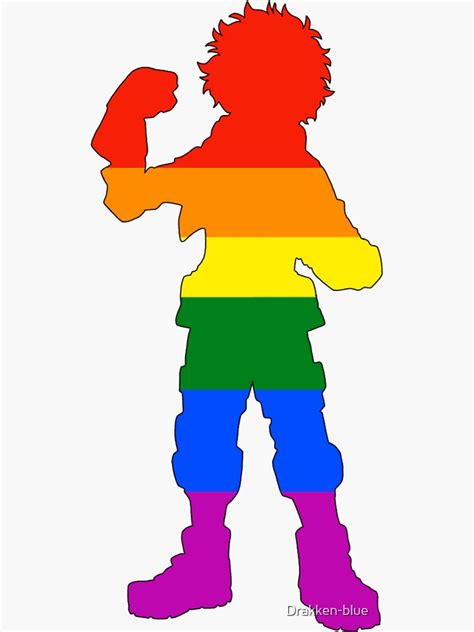 Izuku Midoriya Pride Collection Gay Flag Edition Sticker For Sale By Drakken Blue Redbubble