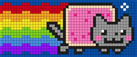 Nyan Cat Perler Bead Pattern Bead Sprites Characters Fuse Bead