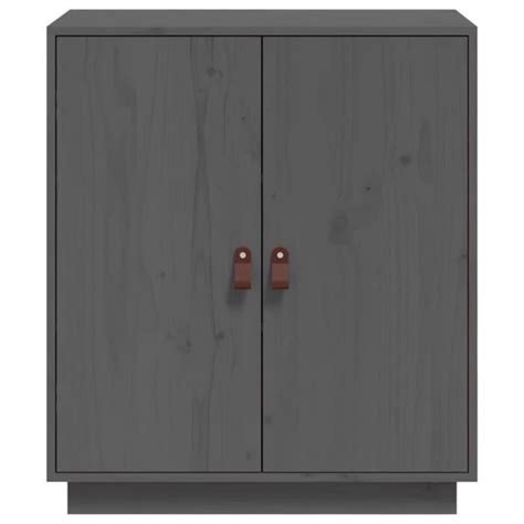 HUA Buffets Bahuts Buffet Gris 65 5x40x75 Cm Bois Massif De Pin