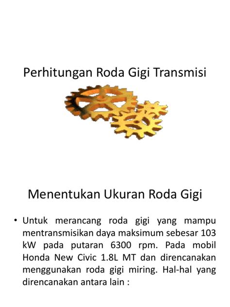 Perhitungan Roda Gigi Transmisi Pdf