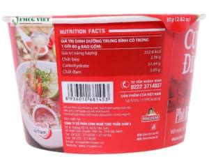 Cung Dinh Instant Noodles Pho Ha Noi Steam Beef Cup 80g X30 Wholesale