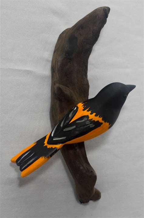 Baltimore Oriole Right Facing Handcrafted Carved Wooden Etsy