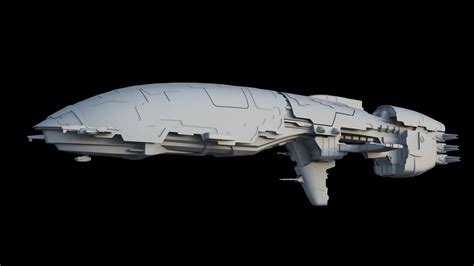 Sci-Fi Transport Ship 3D Model by 3dmode