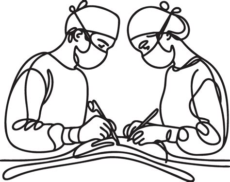 Surgeon Doing Surgery Line Art. 44029707 Vector Art at Vecteezy