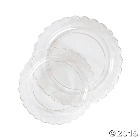 Clear Scalloped Plastic Salad Plates (25 Piece(s)) | GlowUniverse.com