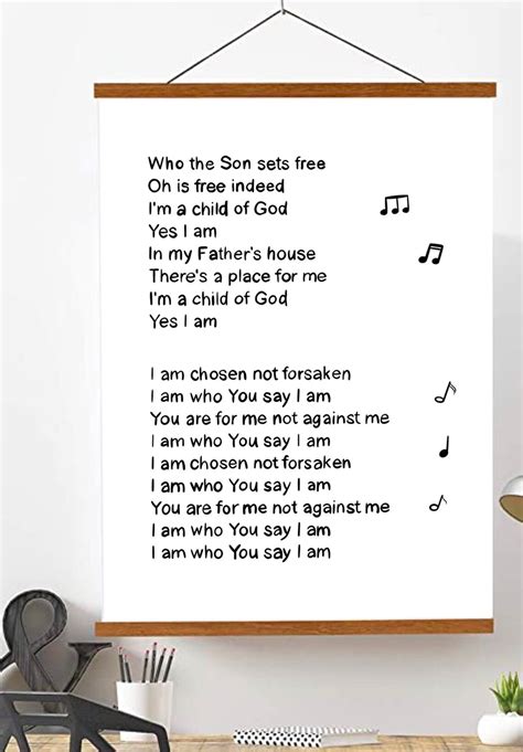 I Am Who You Say I Am Song Lyrics Wall Art Printable - Etsy