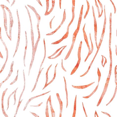 Premium Photo | Orange tiger stripes watercolor seamless pattern