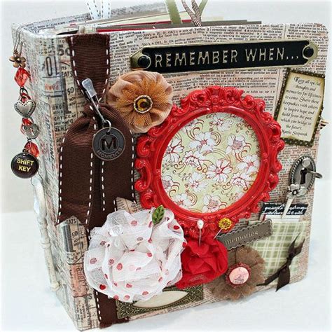 Remember When 3 Ring Binder Chipboard Scrapbook Album Mini Scrapbook