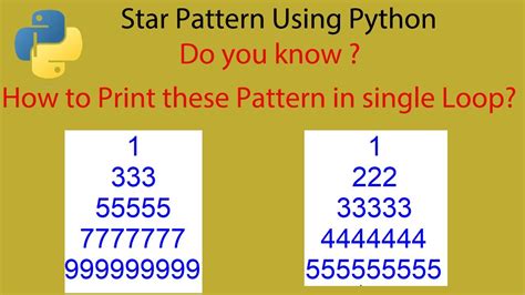 Python Pattern Pyramid Printing Numbers In Pyramid Shape In Python