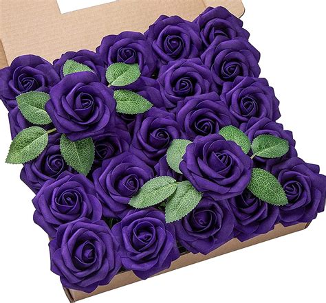 Pcs Artificial Roses Flowers Fake Roses With Stems Real Touch Foam