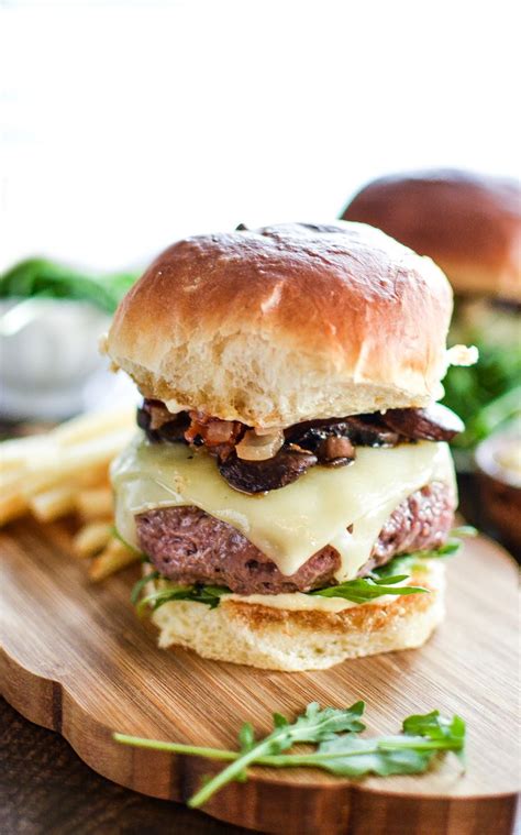 Truffle Burgers With Balsamic Glazed Mushrooms And Onion Bacon Compote