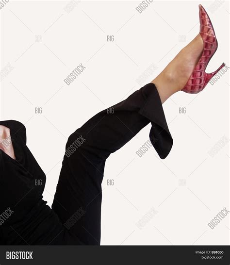 Young Woman Kicking Leg High Heel Image And Photo Bigstock