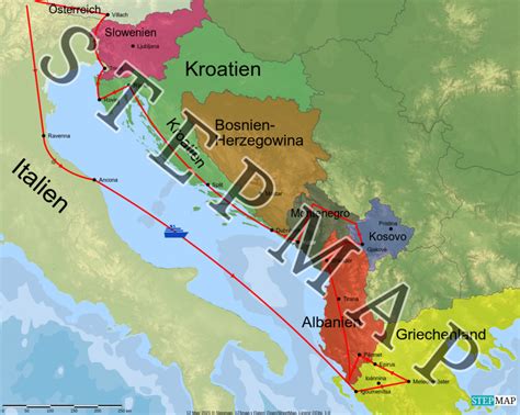 StepMap Balkan Landkarte für Europa