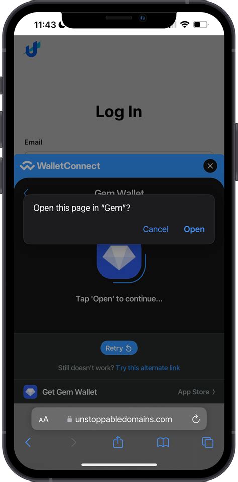 Unstoppable Domains Registration | Gem Wallet Knowledge Base