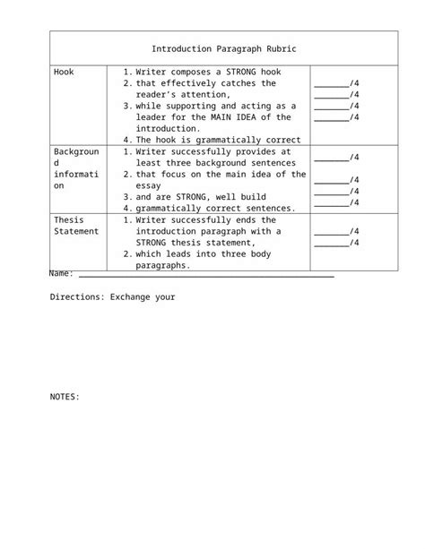 Docx Introduction Paragraph Rubric Dokumen Tips