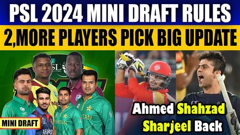 PSL 2024 Mini Draft 2 More Players Picks In Psl 9 Replacement Mini