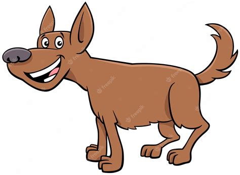 Premium Vector Cartoon Brown Dog Comic Animal Character