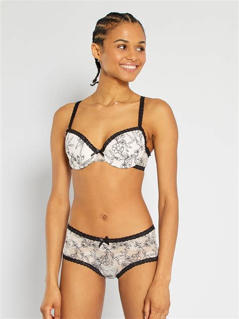 Soutien gorge Mojito Lingerie noir rose pâle Kiabi 13 00