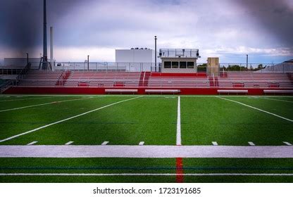 Empty Football Field Bleachers View Through Stock Photo 1723191685 ...