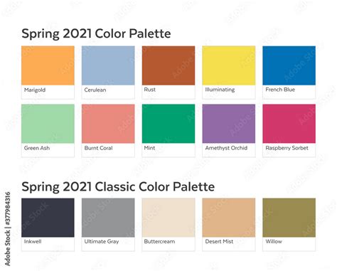 Spring Summer 2021 Color Palette Example Future Color Trend Forecast