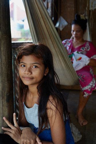 Cambodian Girl And Mother Living In Monastry Battambang Cambodia