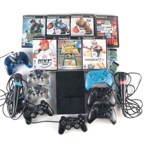 Sony Playstation 2 Slim Video Game Console, More Controllers, Games, Accessories | EBTH