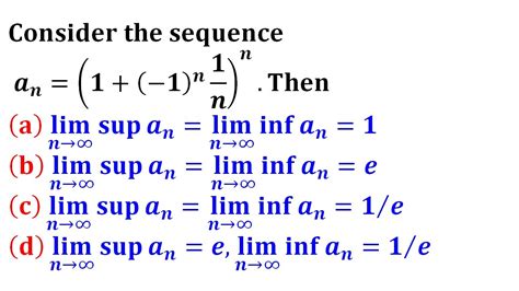 Limit Superior And Limit Inferior Supremum And Infimum Csir Net June