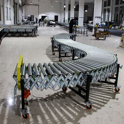 Flexible Carrier Roller Conveyor Belt System Expandable Stretchable