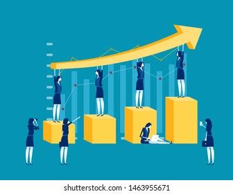 Successful Business Team Presenting Financial Chart Stock Vector