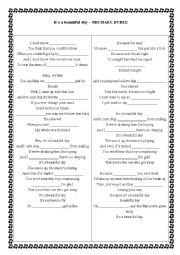 Its A Beautiful Day Michael Buble ESL Worksheet By Ssalcedo