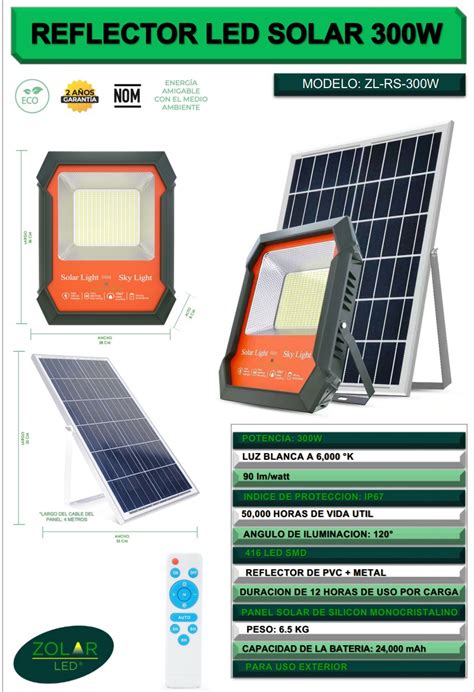 Reflector de Led solar 300w Lámparas Solares Reflectores Solares