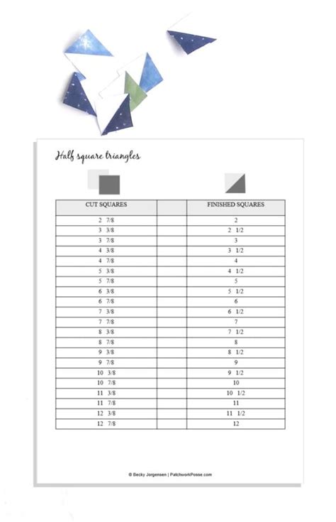 Free Printable Half Square Triangles - Patchwork Posse