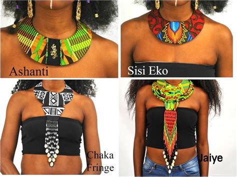 African Fabric Necklace Handmade Dashiki Kente Ankara African Print