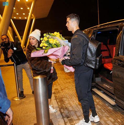 La Star de football Portugais Cristiano Ronaldo arrive à Riyad pour