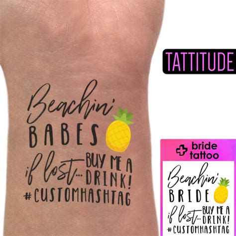 Beachin Bride Beachin Babes Bachelorette Party Tattoos Beachin Babe Beaching Bride