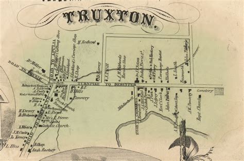 Truxton Village, New York 1855 Old Town Map Custom Print - Cortland Co ...