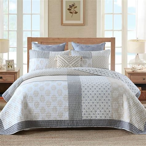 Finlonte Quilt Set King Size 100 Cotton King Comforter Set Patchwork Bedspread