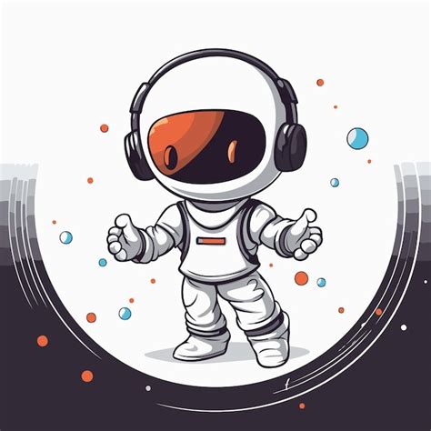 Premium Vector Astronaut Listening To Music In Headphones Vector