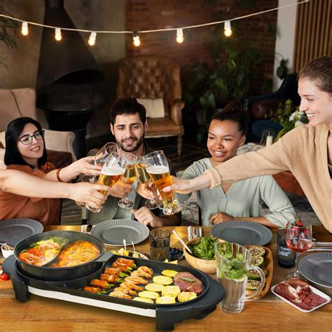 Mua In Electric Smokeless Grill And Hot Pot W Removable Hotpot Pot Large Capacity