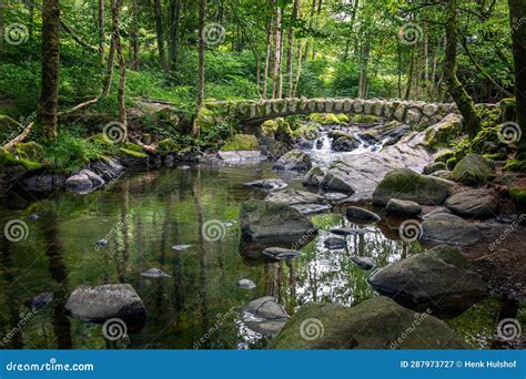 Beautiful Stone Bridge Over the River at the Waterfall of Saut Des Cuves Stock Image - Image of ...