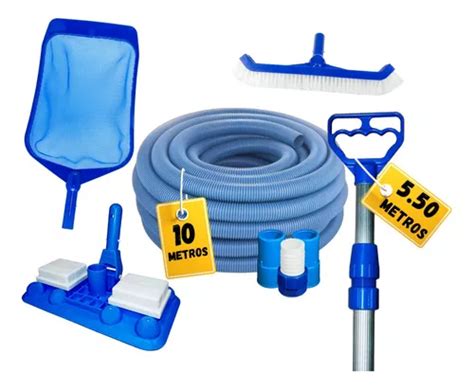 Kit De Limpeza Para Piscinas Fibra Vinil Alvenaria Cabo M Frete Gr Tis