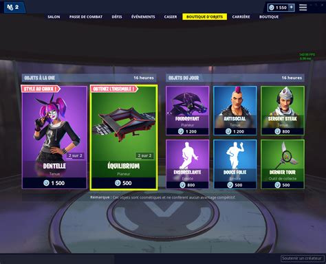 Boutique Fortnite Du Janvier Quilibre Parfait Dexerto Fr