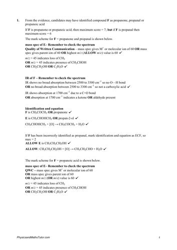 Ocr A Level Chemistry 4 2 12 Combined Techniques Teaching Resources