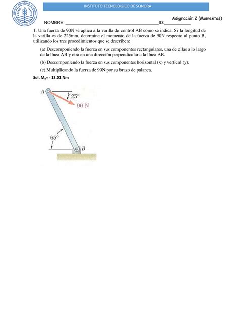UC3 Asignación 2 solo subi Asignación 2 Momentos Una fuerza de