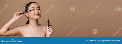 Pretty Asian Woman With Naked Shoulders Stock Image Image Of Attractive Horizontal