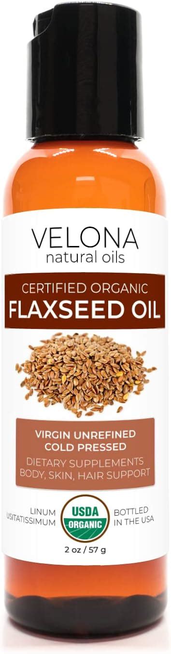 Amazon Velona USDA Certified Organic Flaxseed Oil 2 Oz 100