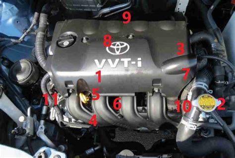 Toyota 1 5L 1NZ FE 4 Cylinder Engine Sensor Locations TroubleCodes Net